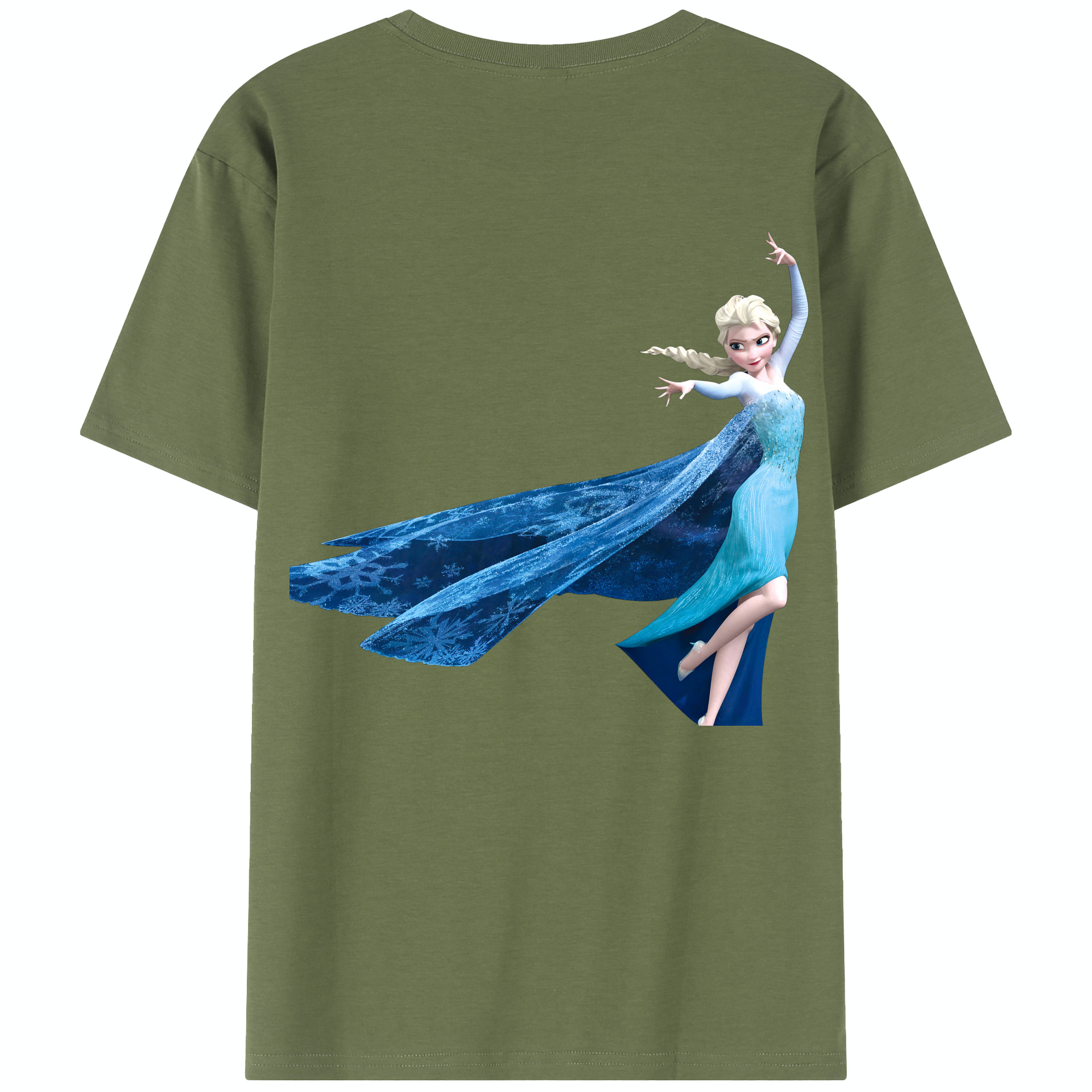 （画像用） アナと雪の女王 アンナ エルサ Frozen Anna Elsa 綿100％半袖Tシャツ（背面プリント）